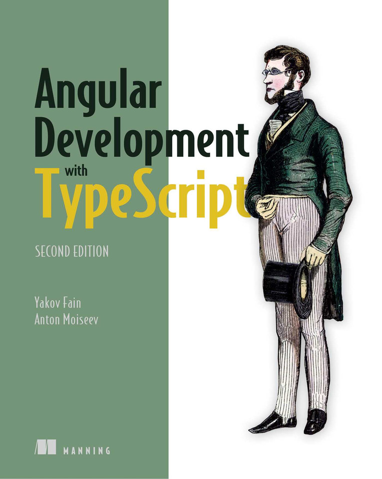 Angular Development with TypeScript book cover by Yakov Fain, Anton Moiseev