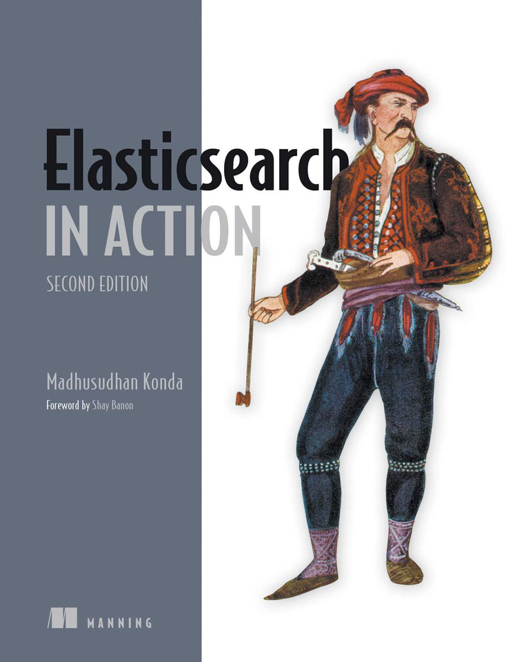 Elasticsearch in Action, Second Edition (In Action) book cover by Madhusudhan  Konda