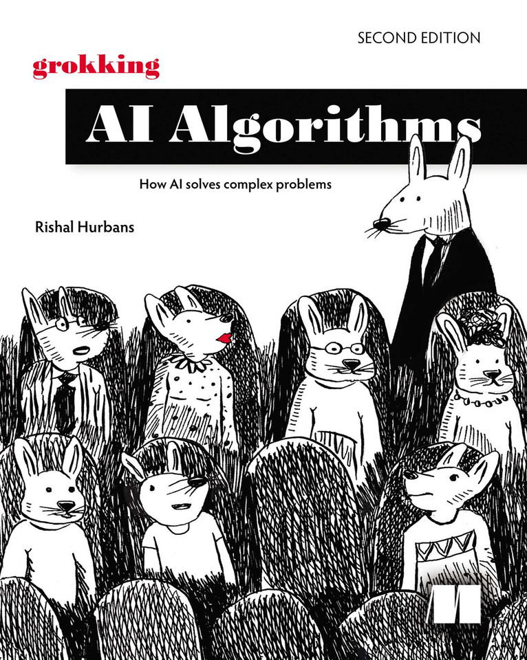 Grokking AI Algorithms, Second Edition: How AI solves complex problems book cover by Rishal Hurbans