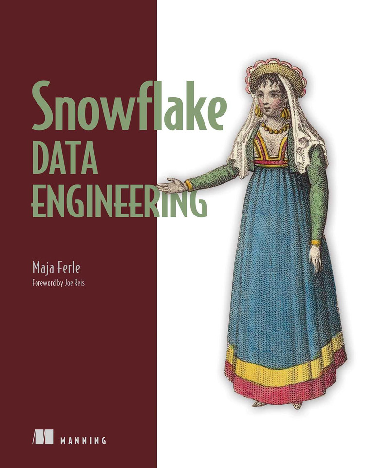 Snowflake Data Engineering book cover by Maja Ferle