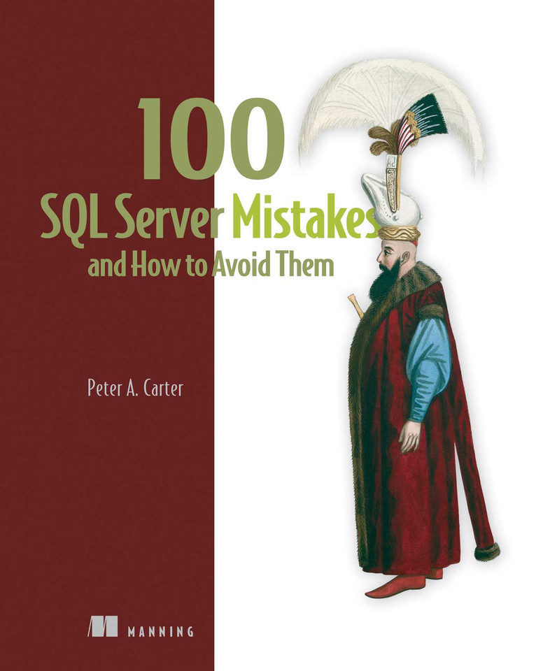 100 SQL Server Mistakes and How to Avoid Them book cover by Peter Carter