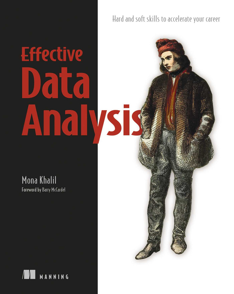 Effective Data Analysis: Hard and soft skills to accelerate your career book cover by Mona Khalil