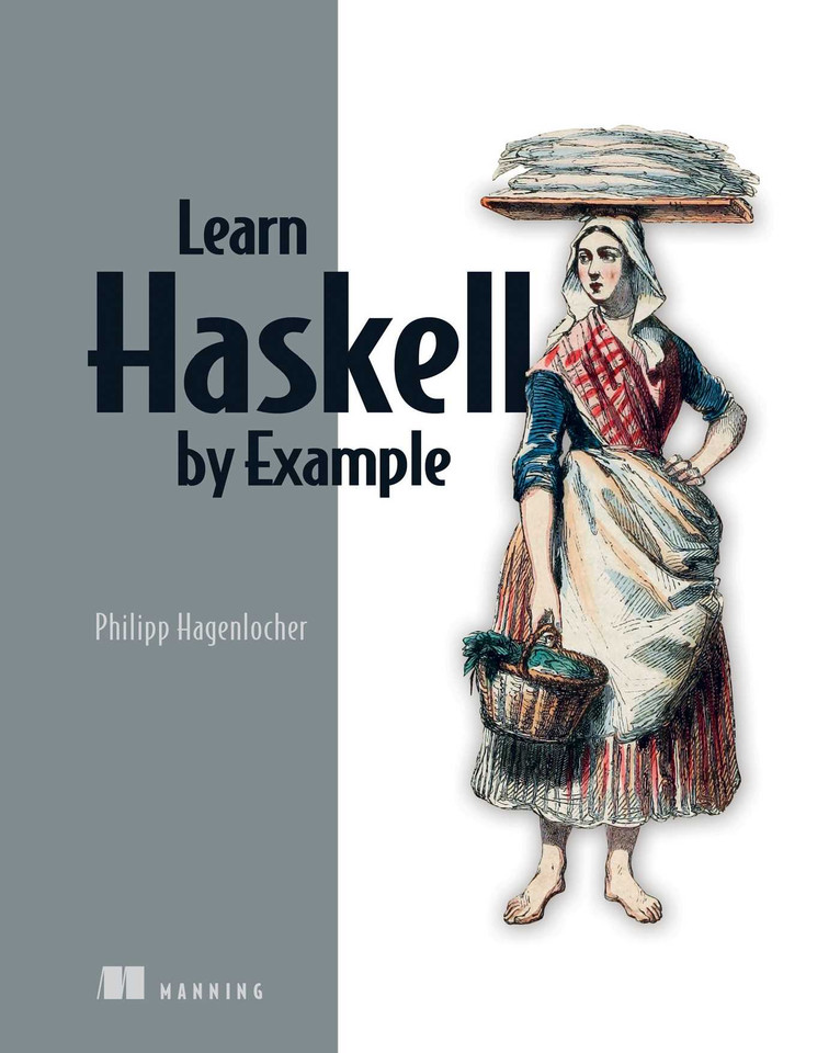 Learn Haskell by Example (Bookcamp) book cover by Philipp Hagenlocher