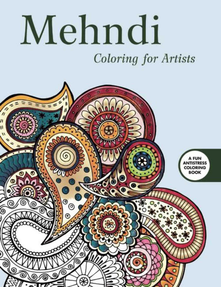 Mehndi: Coloring for Artists (Creative Stress Relieving Adult Coloring Book Series) book cover by Skyhorse Publishing