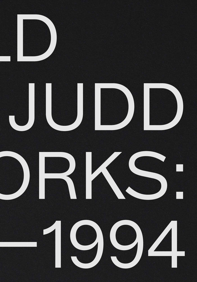 Donald Judd: Artworks 1970–1994 book cover by Donald Judd