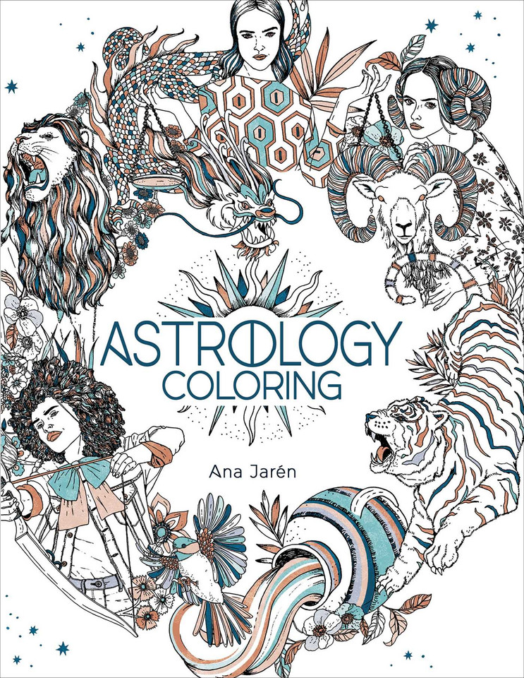 Astrology Coloring book cover by Ana Jarén