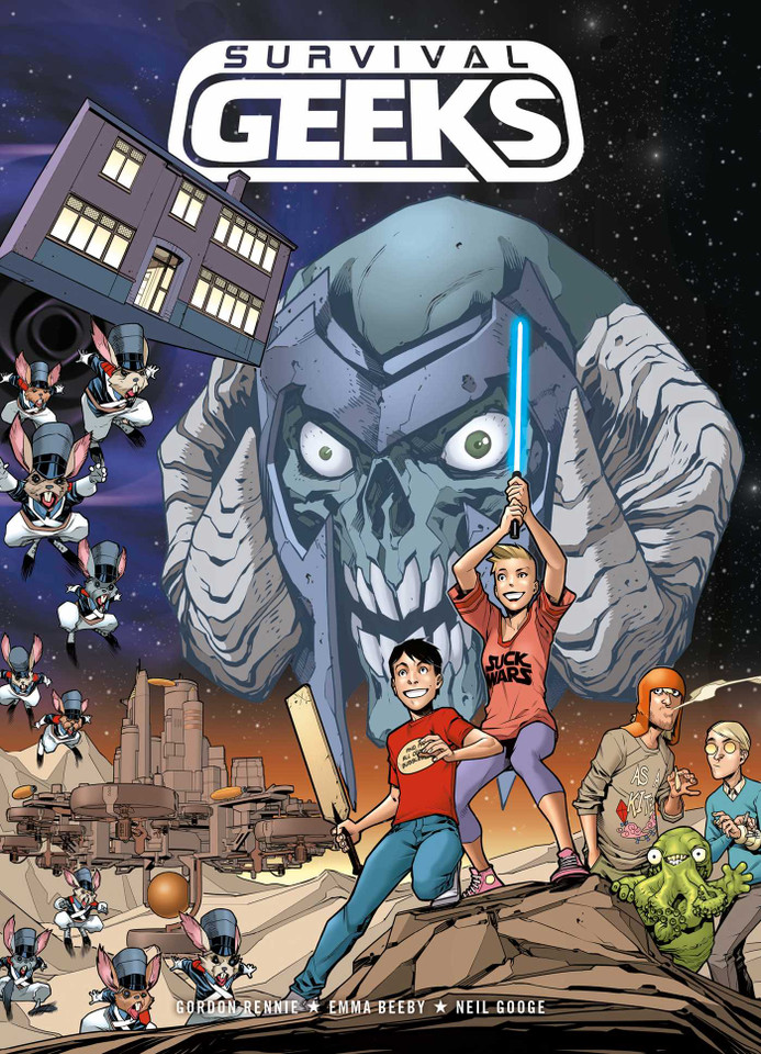 Survival Geeks book cover by Neil Googe, Emma Beeby, Gordon Rennie