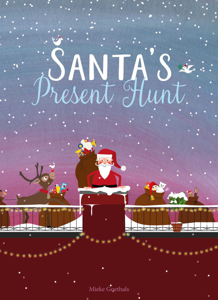 Santa's Present Hunt book cover by Mieke Goethals