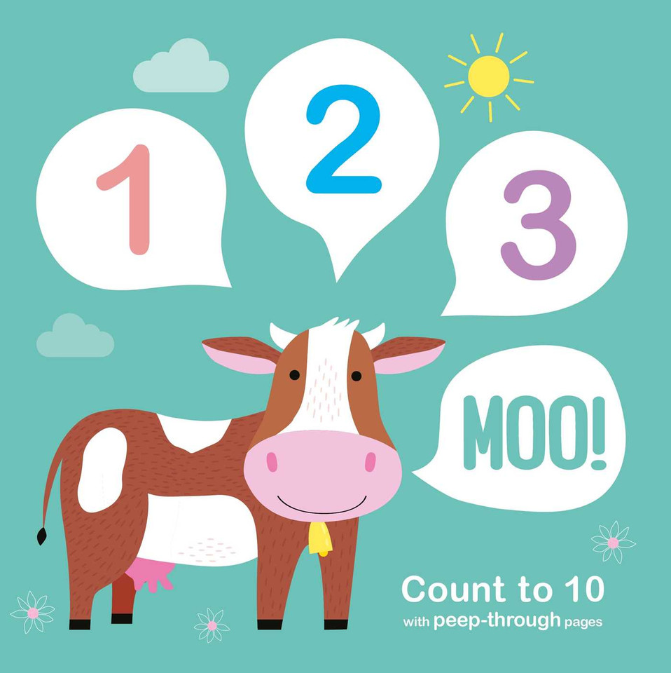 123 Moo!: Count to 10 with Peep-Through Pages book cover by IglooBooks