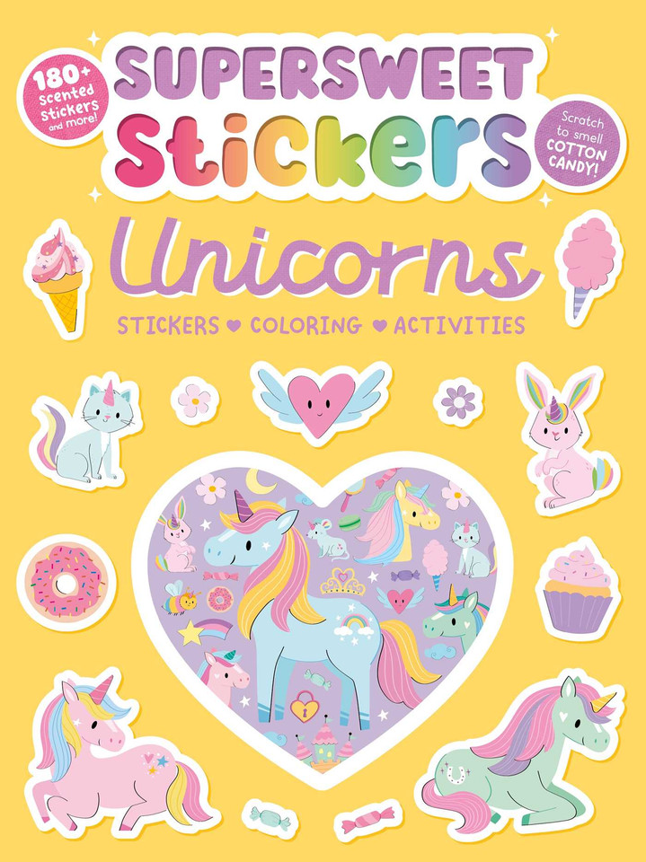 Supersweet Stickers Unicorns: with 180+ Cotton Candy Scented Stickers, Plus Coloring and Activity Pages book cover by IglooBooks
