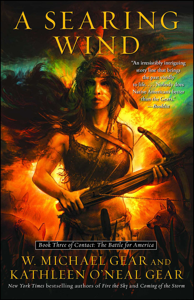 A Searing Wind: Book Three of Contact: The Battle for America (Contact: The Battle for America) book cover by W. Michael Gear, Kathleen O'Neal Gear