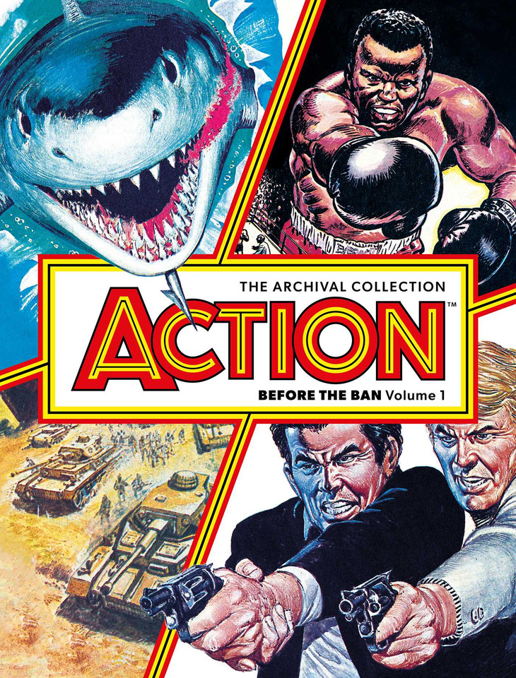 ACTION - BEFORE THE BAN Volume 1: The Archival Collection (Archival Collections) book cover by Pat Mills, John Wagner, Gerry Finley-Day, Steve MacManus, Kelvin Gosnell, Tom Tully