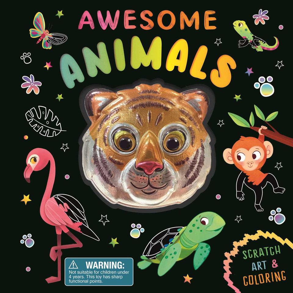 Awesome Animals: Scratch Art & Coloring book cover by IglooBooks