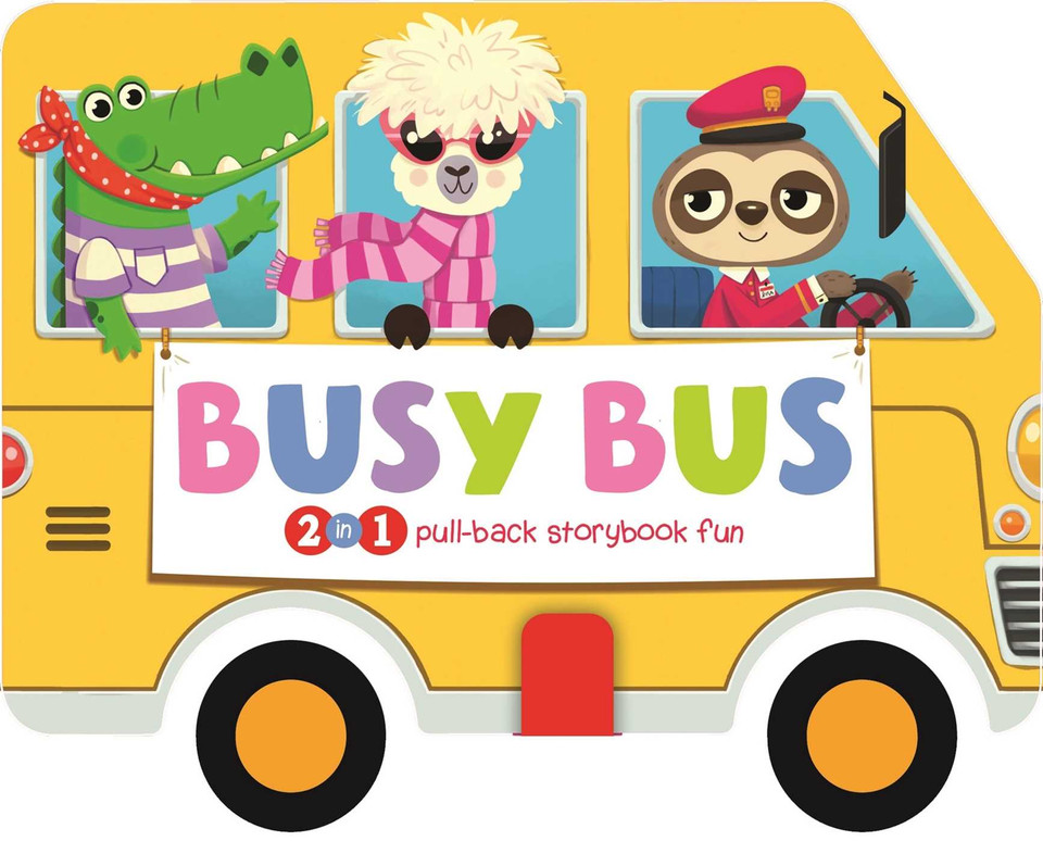 Busy Bus: 2-in-1 Storybook with Pull-Back Wheels book cover by IglooBooks