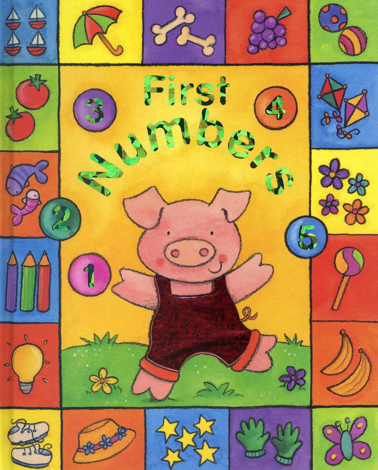 Sparkly Learning: First Numbers: Learn about numbers in lively pictures, in a chunky boardbook format with sparkly foil detail throughout book cover by Caroline Davis