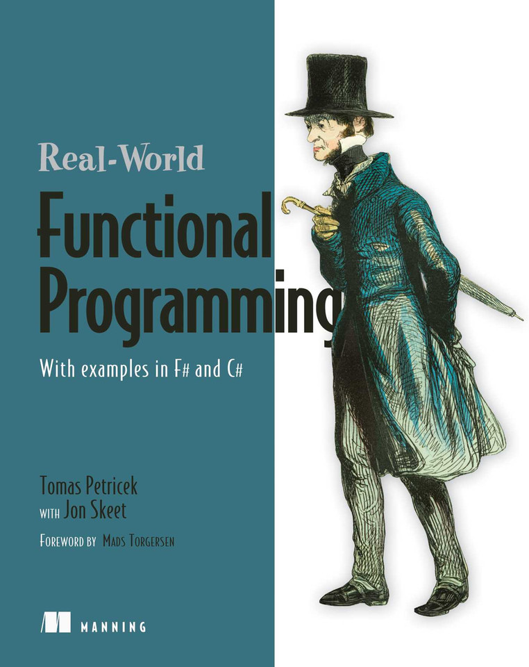 Real-World Functional Programming: With Examples in F# and C# book cover by Tomas  Petricek, Jon Skeet
