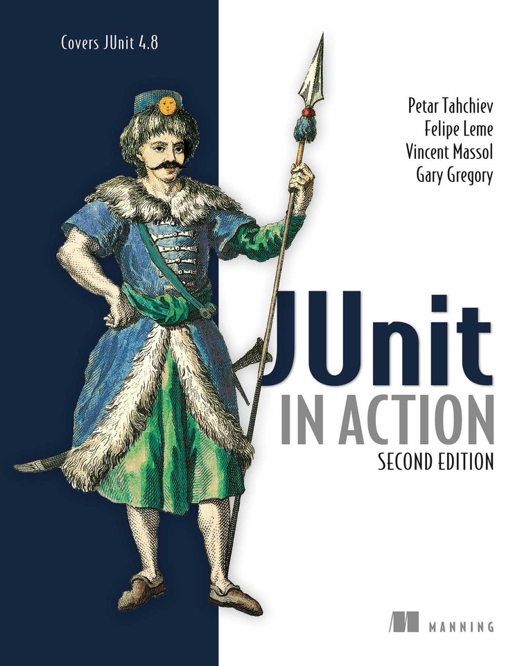 JUnit in Action book cover by Petar Tahchiev, Felipe Leme, Vincent Massol, Gary Gregory