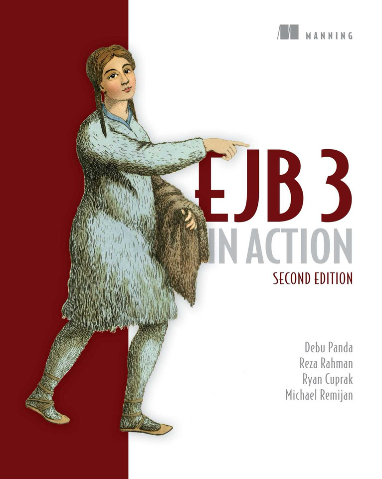 EJB 3 in Action book cover by Debu Panda, Reza Rahman, Ryan Cuprak, Michael Remijan
