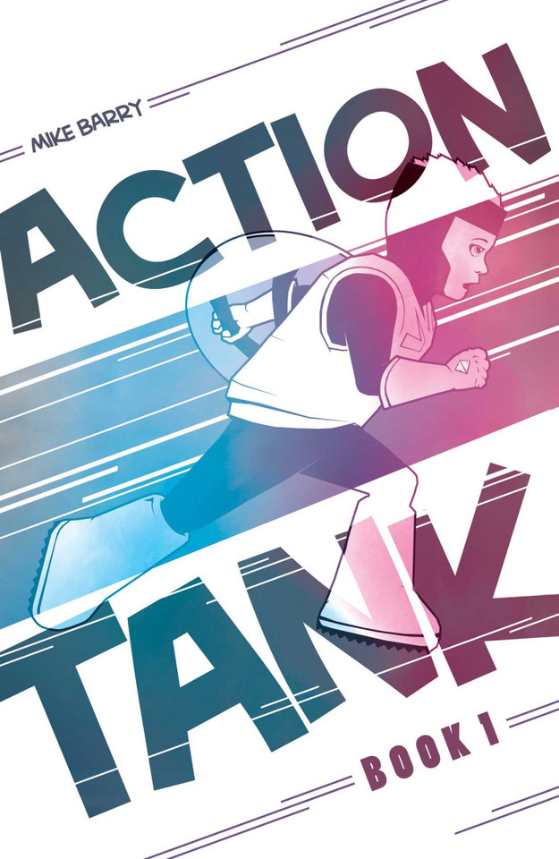 Action Tank book cover by Mike Barry