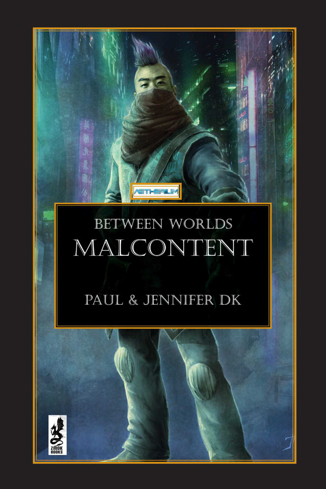 Between Worlds: Malcontent (Aetherium) book cover by Jennifer DK, Paul DK