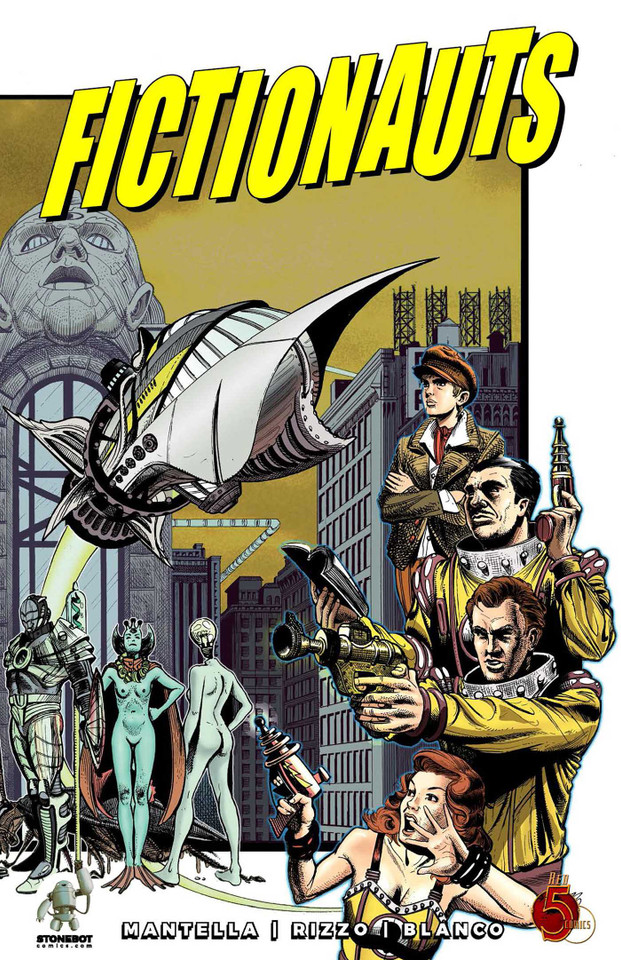 Fictionauts book cover by Mauro Mantella