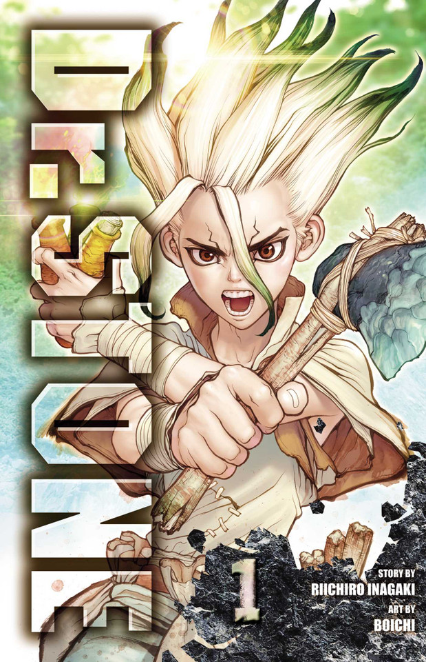 Dr. STONE, Vol. 1: Stone World (Dr. STONE) book cover by Riichiro Inagaki