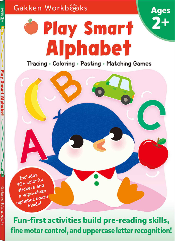 Play Smart Alphabet Age 2+: Preschool Activity Workbook with Stickers for Toddlers Ages 2, 3, 4: Learn Letter Recognition: Alphabet, Letters, Tracing, Coloring, and More (Full Color Pages) (Play Smart) book cover by Gakken early childhood experts