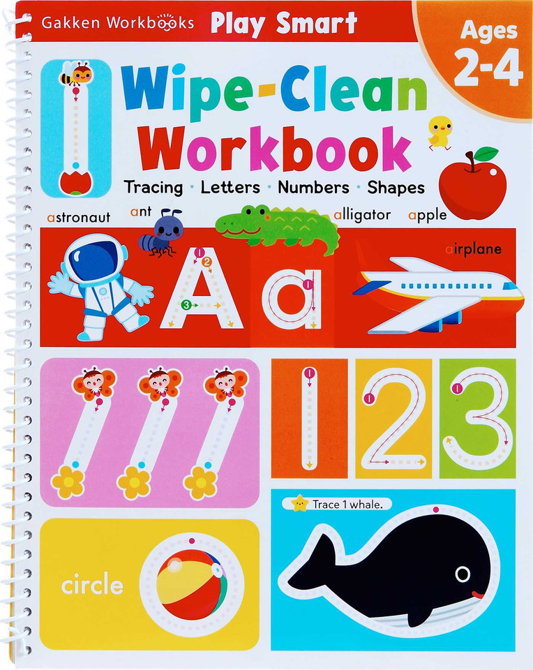 Play Smart Wipe-Clean Workbook: Ages 2-4: Tracing, Letters, Numbers, Shapes (Play Smart) book cover by Gakken early childhood experts