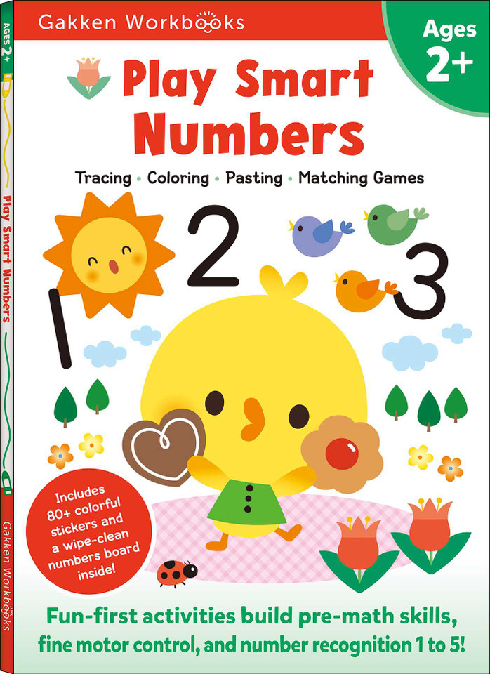 Play Smart Numbers Age 2+: Preschool Activity Workbook with Stickers for Toddler Ages 2, 3, 4: Learn Pre-math Skills: Numbers, Counting, Tracing, Coloring, Shapes, and More (Full Color Pages) (Play Smart) book cover by Gakken early childhood experts