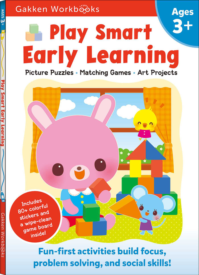 Play Smart Early Learning Age 3+: Preschool Activity Workbook with Stickers for Toddlers Ages 3, 4, 5:  Learn Essential First Skills: Tracing, Coloring, Shapes (Full Color Pages) (Play Smart) book cover by Gakken early childhood experts