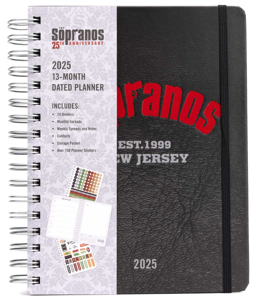 2025 The Sopranos 13-Month Weekly Planner book cover by Insights