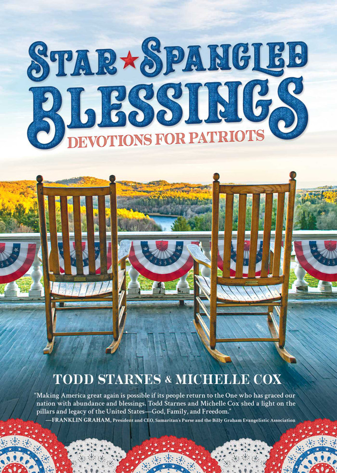 Star-Spangled Blessings: Devotions for Patriots book cover by Todd Starnes, Michelle Cox