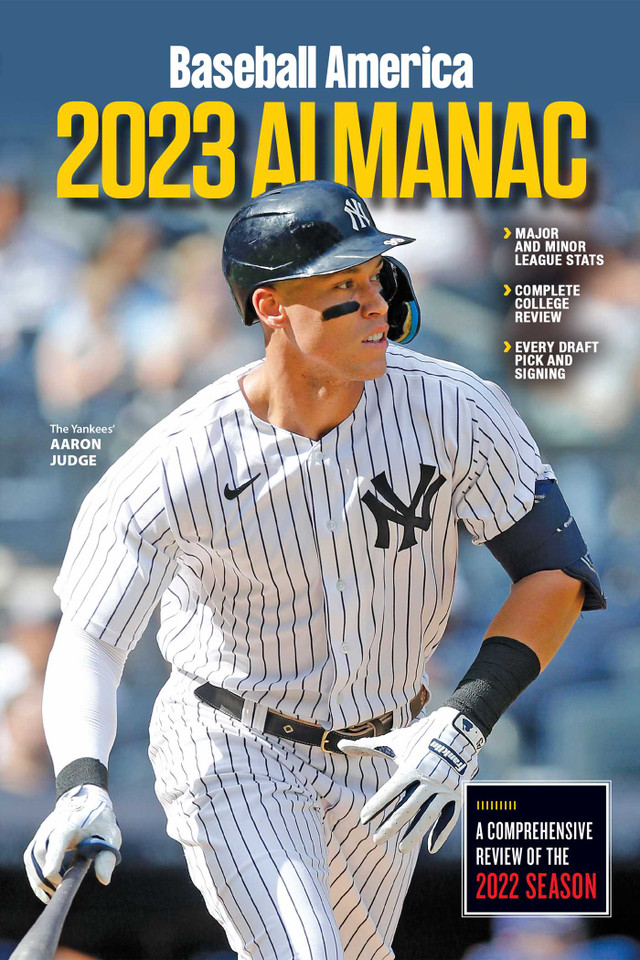 Baseball America 2023 Almanac book cover by 