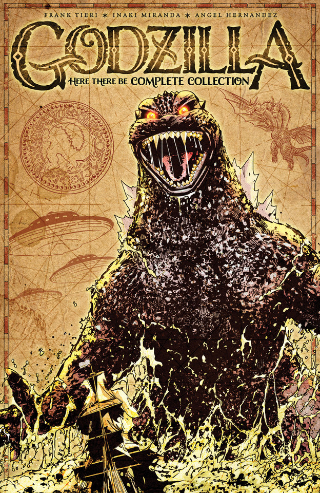 Godzilla: Here There Be Complete Collection book cover by Frank Tieri