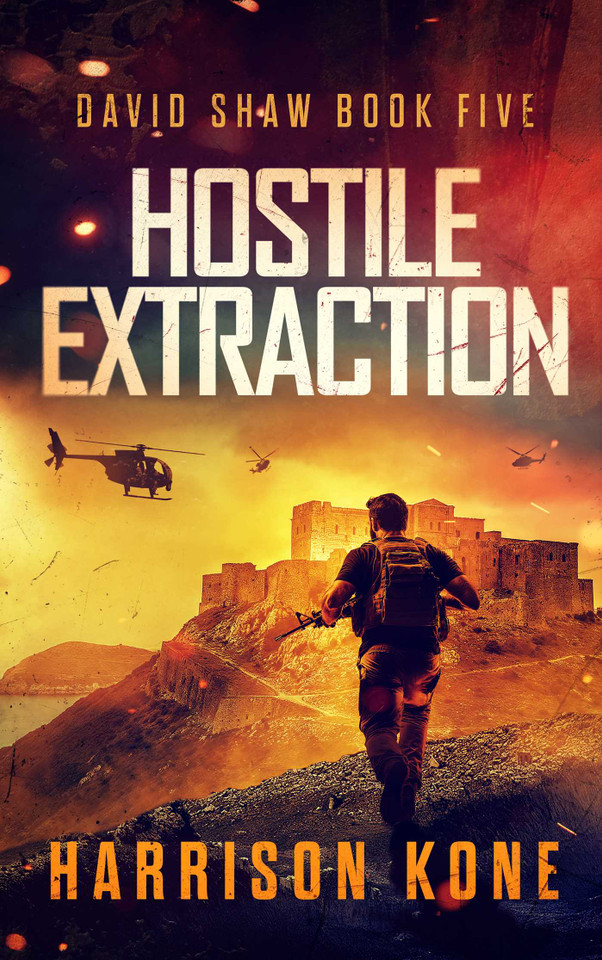Hostile Extraction (David Shaw) book cover by Harrison Kone