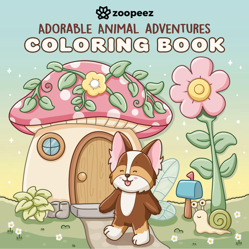 Adorable Animal Adventures Coloring Book: A Bold & Easy Coloring Book with Cute Animal Friends for Relaxation book cover by Zoopeez