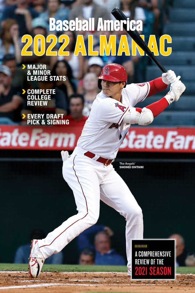 Baseball America 2022 Almanac book cover by 