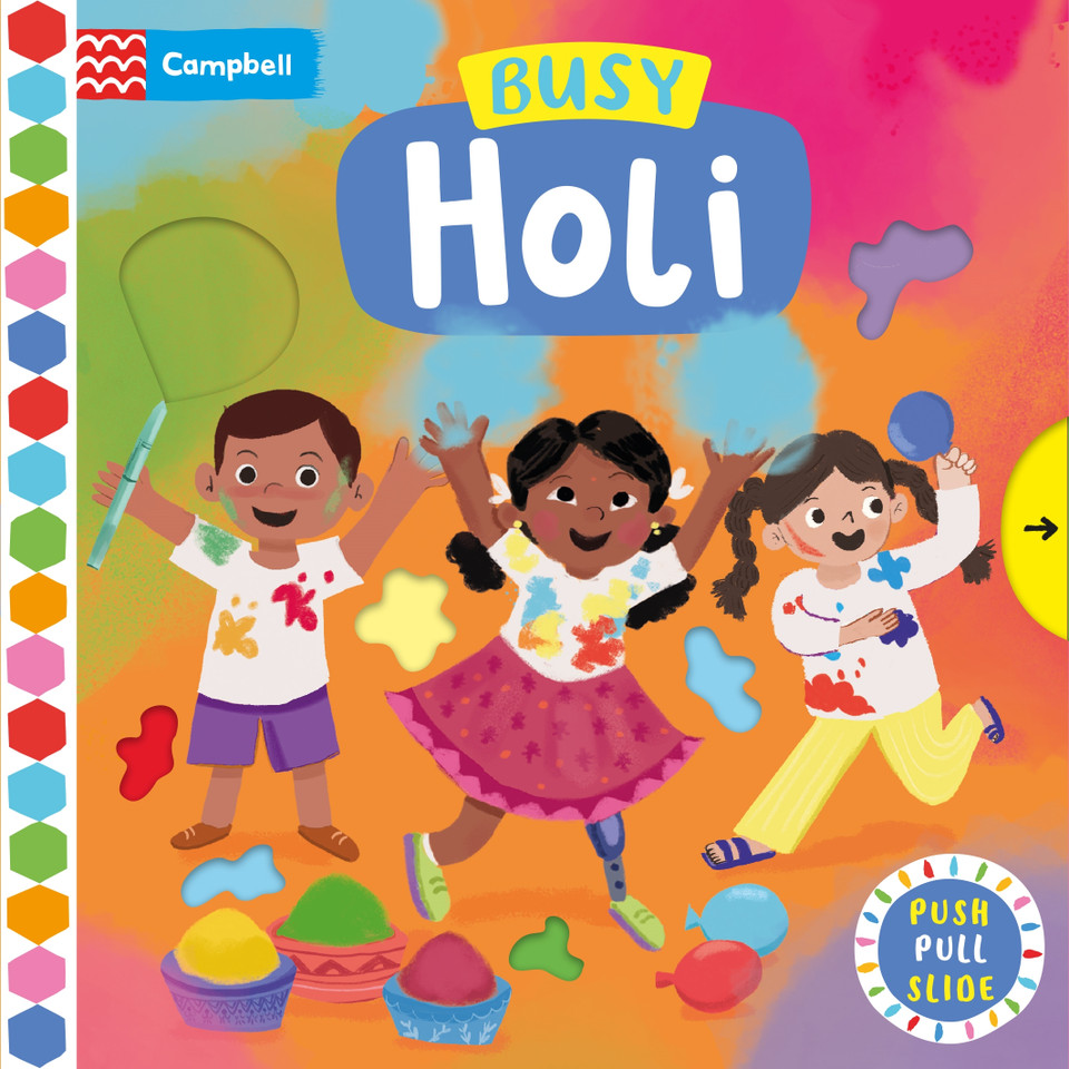 Busy Holi: A Push, Pull, Slide Book book cover by Campbell Books
