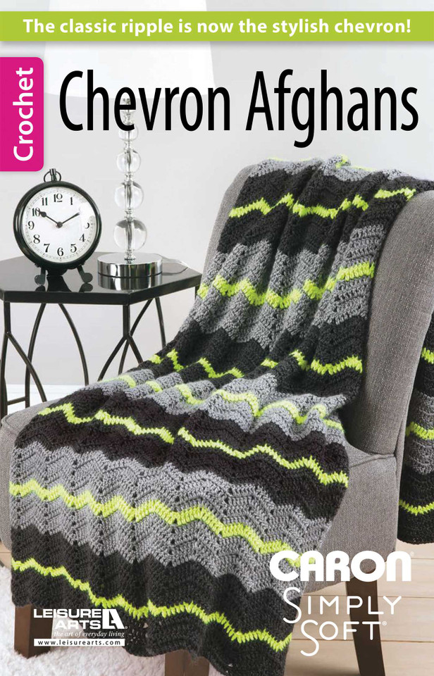 Chevron Afghans book cover by Leisure Arts