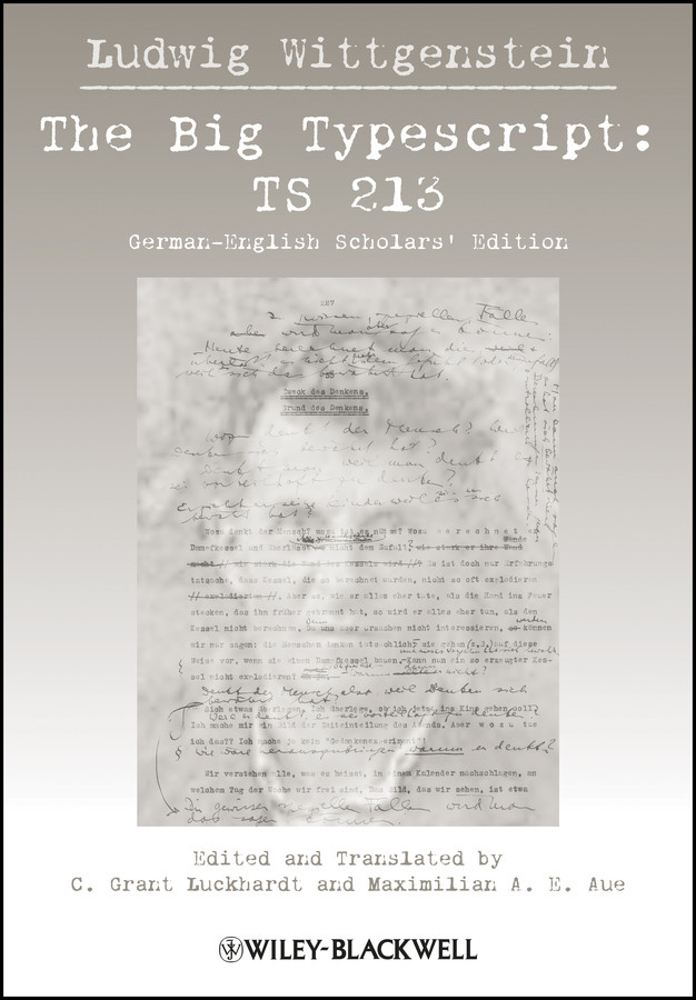 The Big Typescript: TS 213 book cover by Ludwig Wittgenstein
