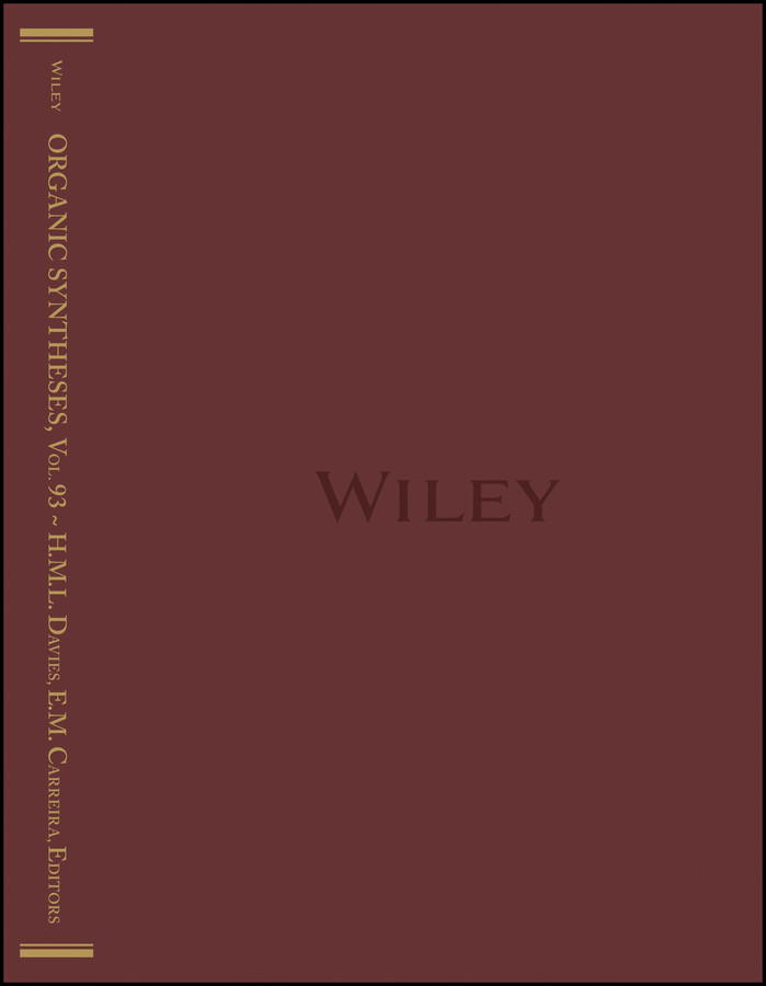 Organic Syntheses, Volume 93 (Organic Syntheses) book cover by Huw M. L. Davies, Erick M. Carreira