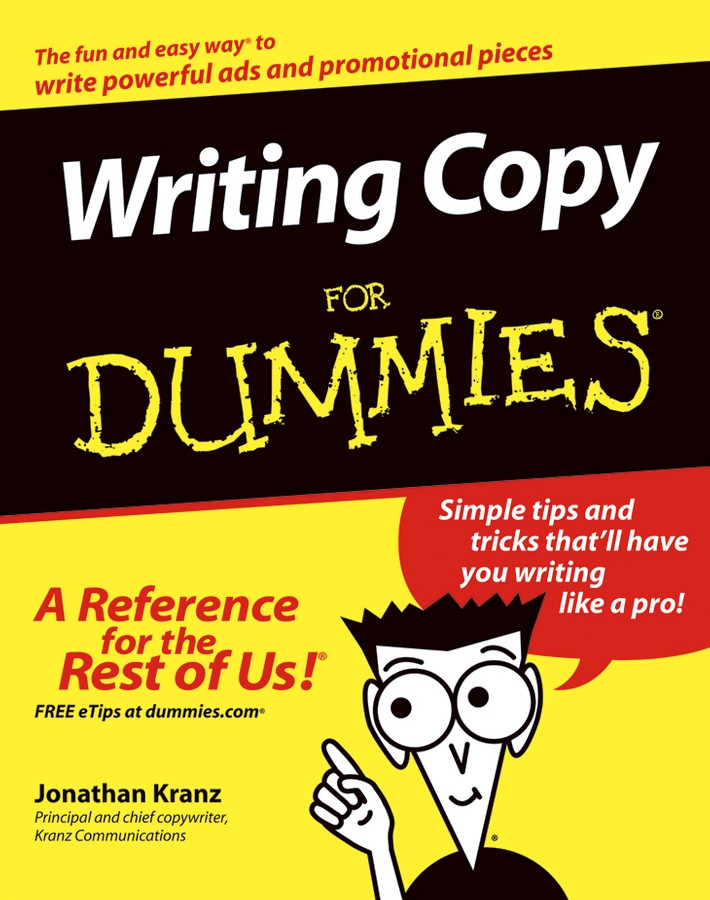Writing Copy For Dummies book cover by Jonathan Kranz