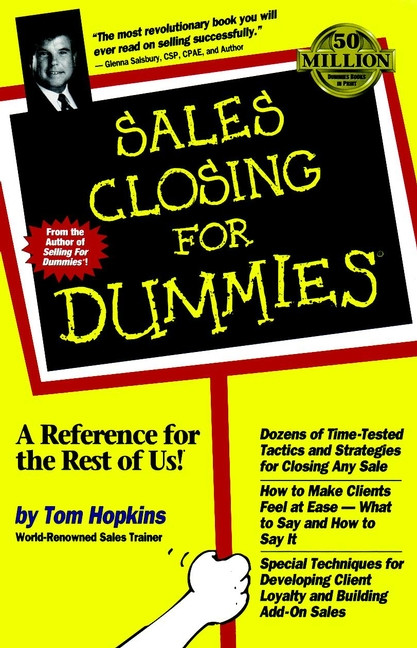 Sales Closing For Dummies book cover by Tom Hopkins