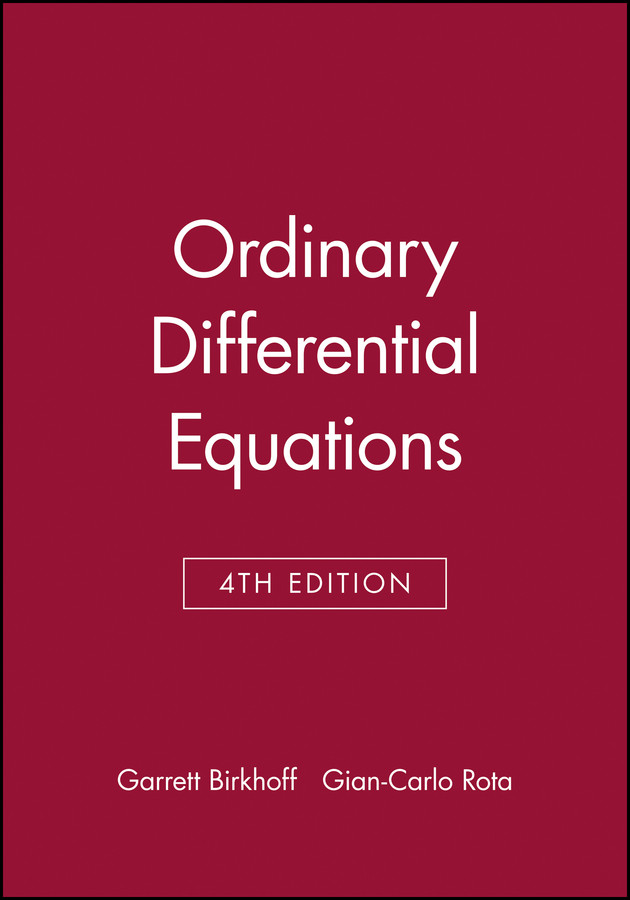 Ordinary Differential Equations book cover by Garrett Birkhoff, Gian-Carlo Rota