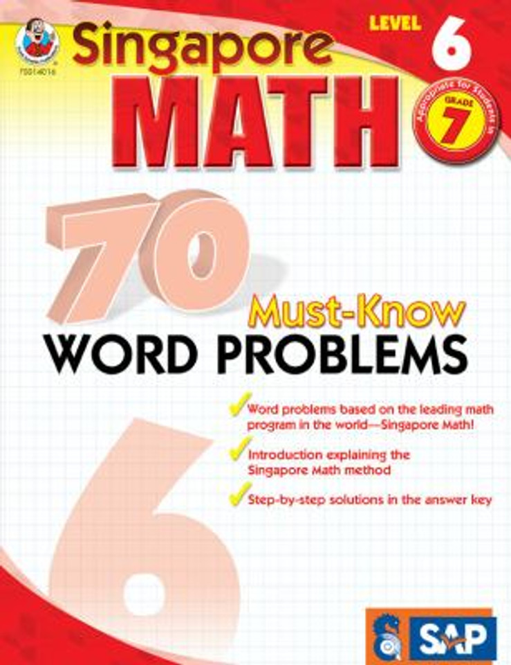 Singapore Math 70 Must-Know Word Problems Level 6, Grade 7 Cover