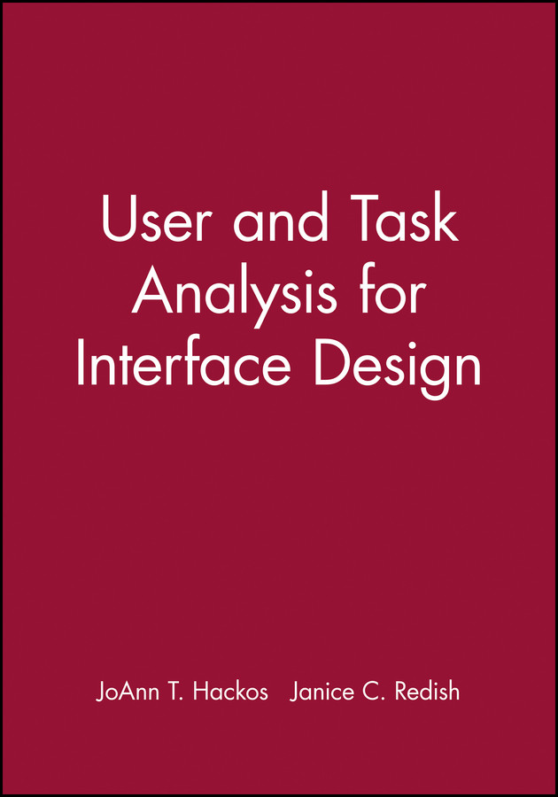 User and Task Analysis for Interface Design book cover by JoAnn T. Hackos, Janice C. Redish