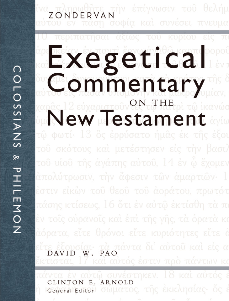Colossians and Philemon (Zondervan Exegetical Commentary on the New Testament) book cover by David W. Pao
