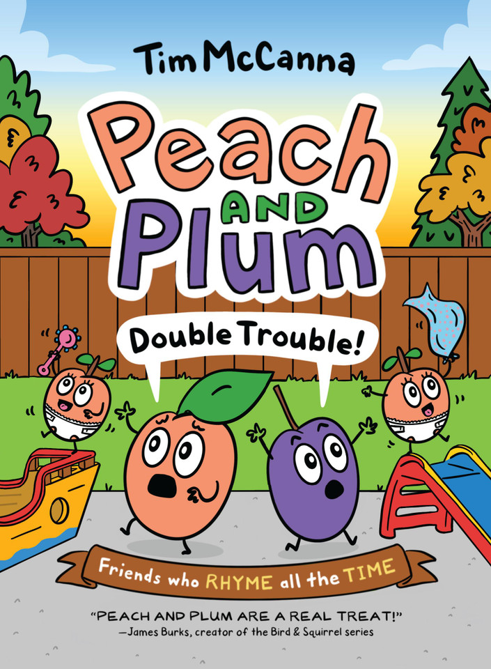 Peach and Plum: Double Trouble! (A Graphic Novel) (Peach and Plum) book cover by Tim McCanna