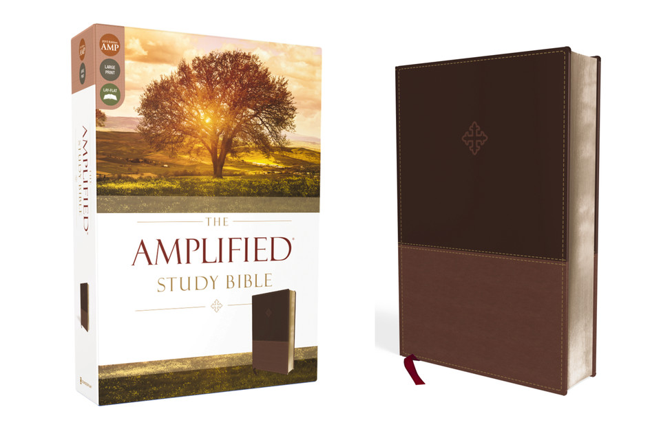 The Amplified Study Bible, Leathersoft, Brown book cover by Zondervan