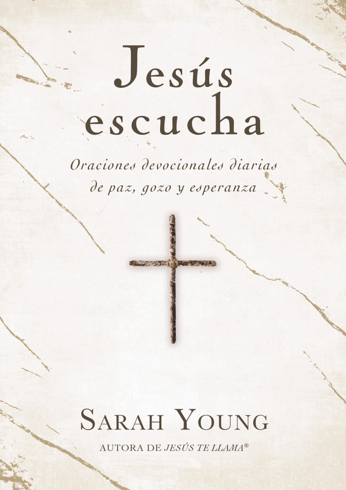 Jesús escucha: Oraciones devocionales diarias de paz, gozo y esperanza (Jesus Listens) book cover by Sarah Young